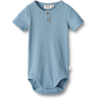 Kurzarm Rib-Body Magnus Blue von Wheat