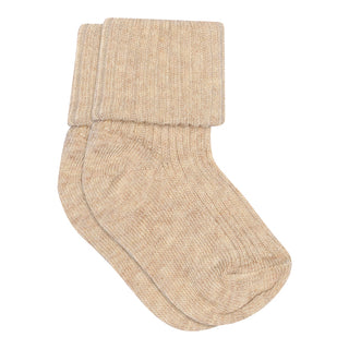 Baumwollripp-Socken Beige meliert von mp Denmark