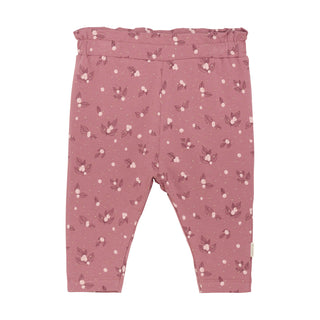Baumwoll-Hose für Babys Altrosa mit Glitzer-Knospenprint von Minymo