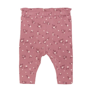 Baumwoll-Hose für Babys Altrosa mit Glitzer-Knospenprint von Minymo