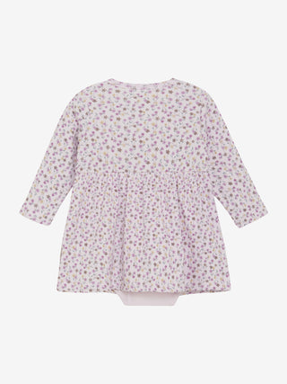 Baby Rib Kleid Soft Rosa mit Blumenmuster von Minymo