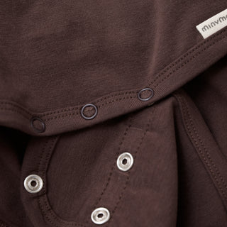 Langarm Baumwoll Body Braun mit Tiermotiv von Minymo