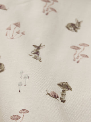 Langarm Baumwoll Body Beige mit Hasenprint von Minymo