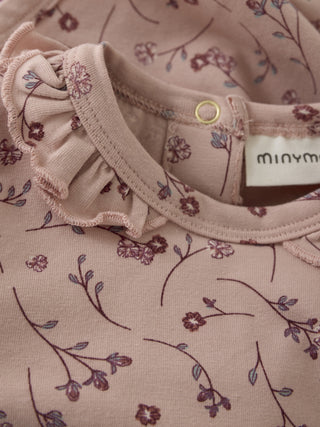Langarm Body rosa mit Blumenmuster von Minymo