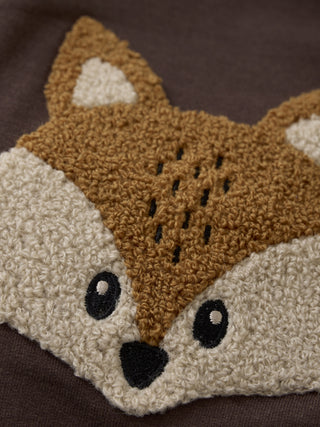 Bambus-Baumwolle Sweater Braun mit Fuchsmotiv von Minymo