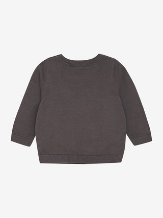 Baumwolle Strickpullover Grau mit Hasenmotiv von Minymo