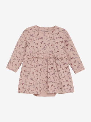 Baby Baumwoll Kleid Soft Rosa mit Blumenmuster von Minymo