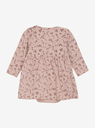 Baby Baumwoll Kleid Soft Rosa mit Blumenmuster von Minymo