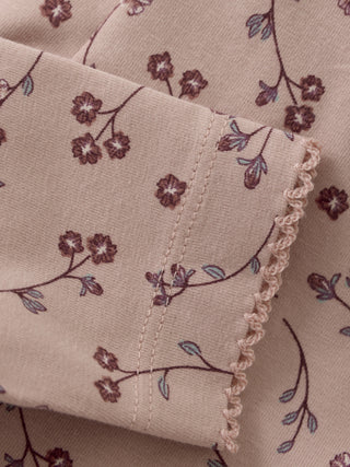 Baumwoll Leggings Rosa mit Blumenmuster von Minymo
