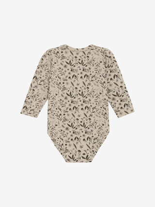 Bambus-Baumwolle Body Smoke Grey mit Blumenmuster von Minymo