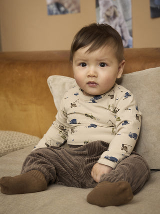 Bambus-Baumwolle Body Oxford Tan mit Baggerprint von Minymo