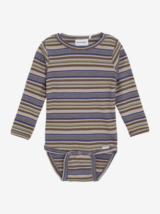 Langarm Baumwoll Rib Body Parisian Night gestreift von Minymo
