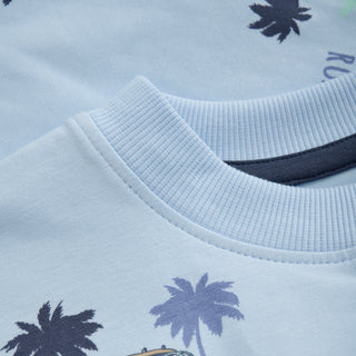 T-Shirt Hellblau mit Camperprint von Minymo