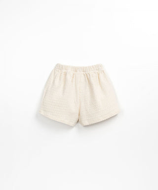 Baumwolle Shorts Beige mit Lochmuster für Kinder von Play Up