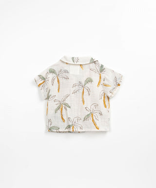 Baumwolle Hemd Beige mit Palmenprint von Play Up
