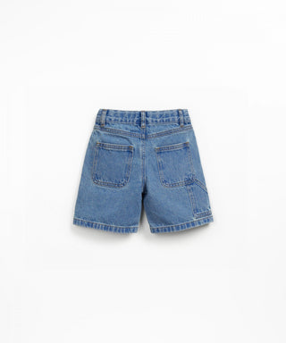 Jeans-Shorts mit Knopfverschluss Denim-Blau von Play Up