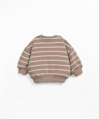 Jersey Sweater für Kleinkinder Pencil Braun-Weiss gestreift von Play Up