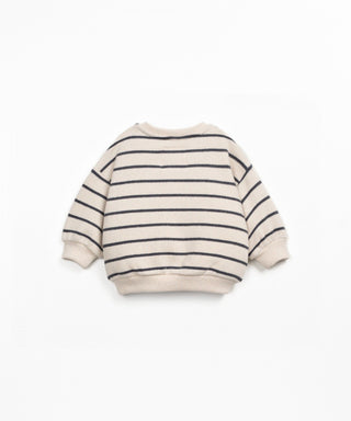 Jersey Sweater für Kleinkinder Grafite Beige-Schwarz gestreift von Play Up