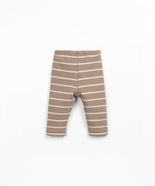 Jersey Leggings für Kleinkinder Pencil Braun-Weiss gestreift von Play Up