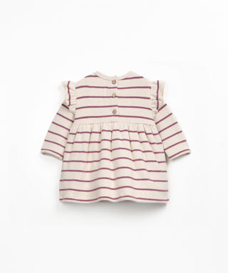 Jersey Kleid für Kleinkinder Amora Beige-Weinrot gestreift von Play Up