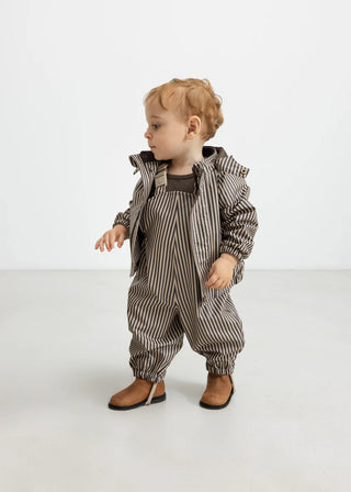 Set Regenjacke mit Regenhose Oddy Brown Stripe von MarMar Copenhagen