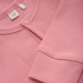 Bambus Langarm Strampler Powder Pink von CeLaVi