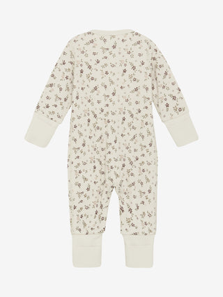 Merinowolle-Bambus Pyjama Beige mit Blumenprint von CeLaVi