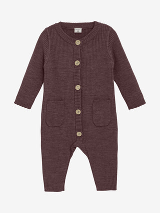 Merinowolle Strick Romper Marron von CeLaVi