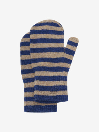 Wolle Daumenhandschuhe 2er Set Blau-Beige von CeLaVi