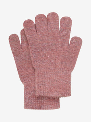 Wolle Handschuhe 2er Set Beige-Rosa mit Glitzer von CeLaVi