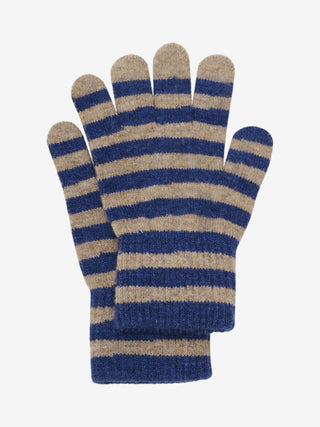Wolle Handschuhe 2er Set Blau-Beige von CeLaVi