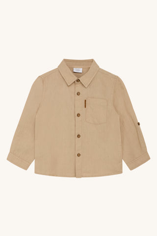 Langarm Leinenhemd Rollo Beige von Hust & Claire
