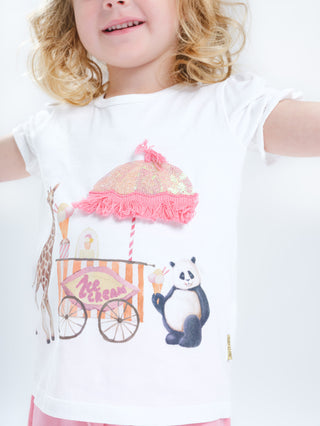 T-Shirt Ayla Weiss mit Eisstandprint von Hust & Claire
