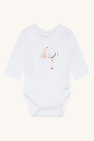 Body Bebe Weiss mit Storchenprint von Hust & Claire