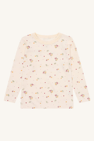 Merinowolle Shirt Awo Off White mit Blumenmuster von Hust and Claire