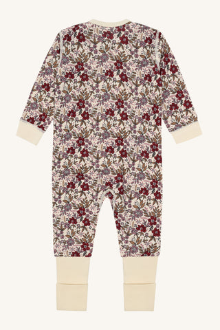 Merinowolle-Bambus Pyjama Manu Flor Off White von Hust & Claire