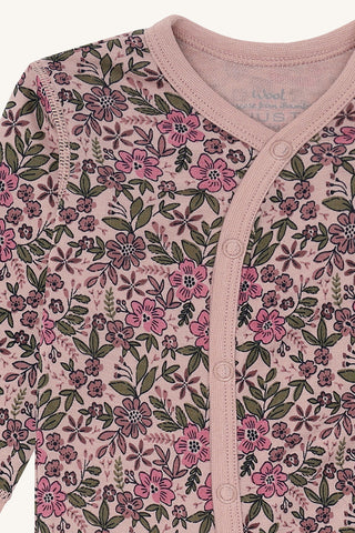 Merinowolle-Bambus Pyjama Manu Flor Adobe Rose von Hust & Claire