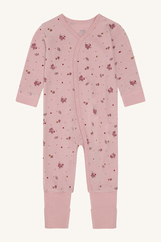 Merinowolle Pyjama Mobi Flora Rosa mit Blumenmuster von Hust & Claire