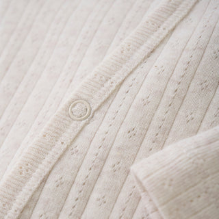 Strampler White Sand Melange mit Lochmuster von Fixoni