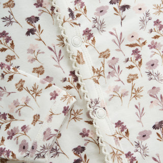 Modal Langarm-Strampler weiss mit Blumenmuster von Fixoni