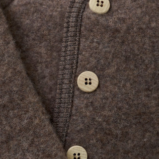 Merino Wollfleece Jacke Brown Melange von Huttelihut