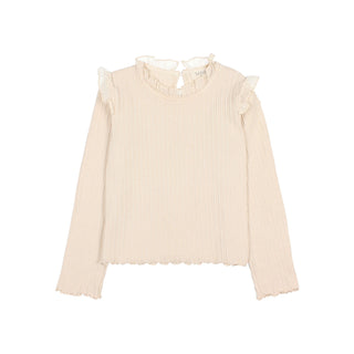 Ripp Langarm-Shirt Ivory von Búho Barcelona