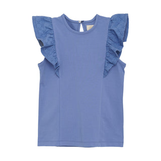 Top Blau mit Rüschen von Creamie