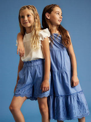 Shorts mit Stickerei Blau von Creamie