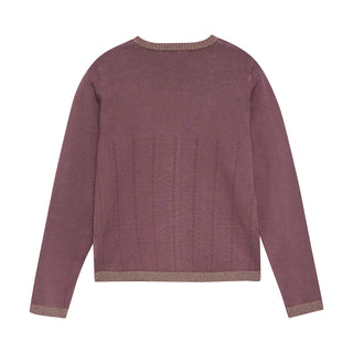 Bambustrick Cardigan Lila mit Goldrand von Creamie