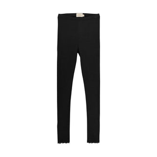 Modal-Rib-Leggings schwarz mit Spitze von Creamie