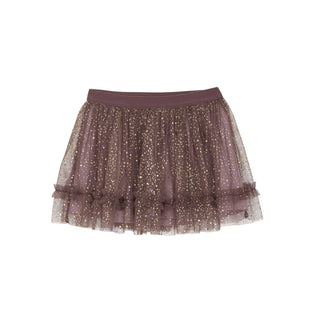 Tüllrock Violett mit goldenen Glitzerpunkten von Creamie
