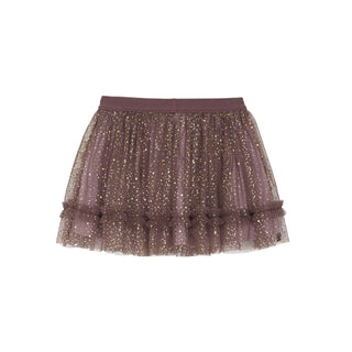 Tüllrock Violett mit goldenen Glitzerpunkten von Creamie