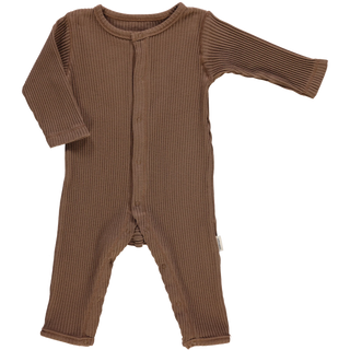 Strampler Gerippt Kaffeebraun von Poudre Organic