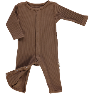 Strampler Gerippt Kaffeebraun von Poudre Organic